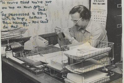 Tom Mooradian at the editorial desk circa 1970